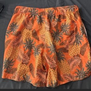 George Orange Pineapple Print Swim Trunks